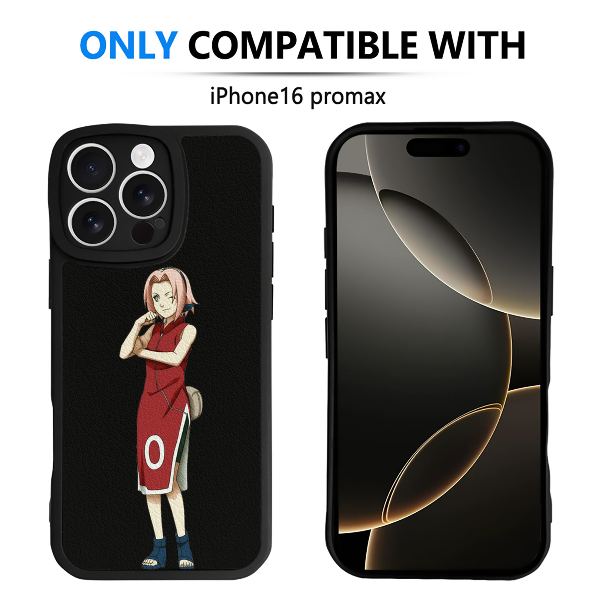 （画像用） NARUTO -ナルト- 春野サクラ Haruno Sakura 【iPhone 16シリーズ対応】シリコンスマホケース（レザー調） 材質：シリコン